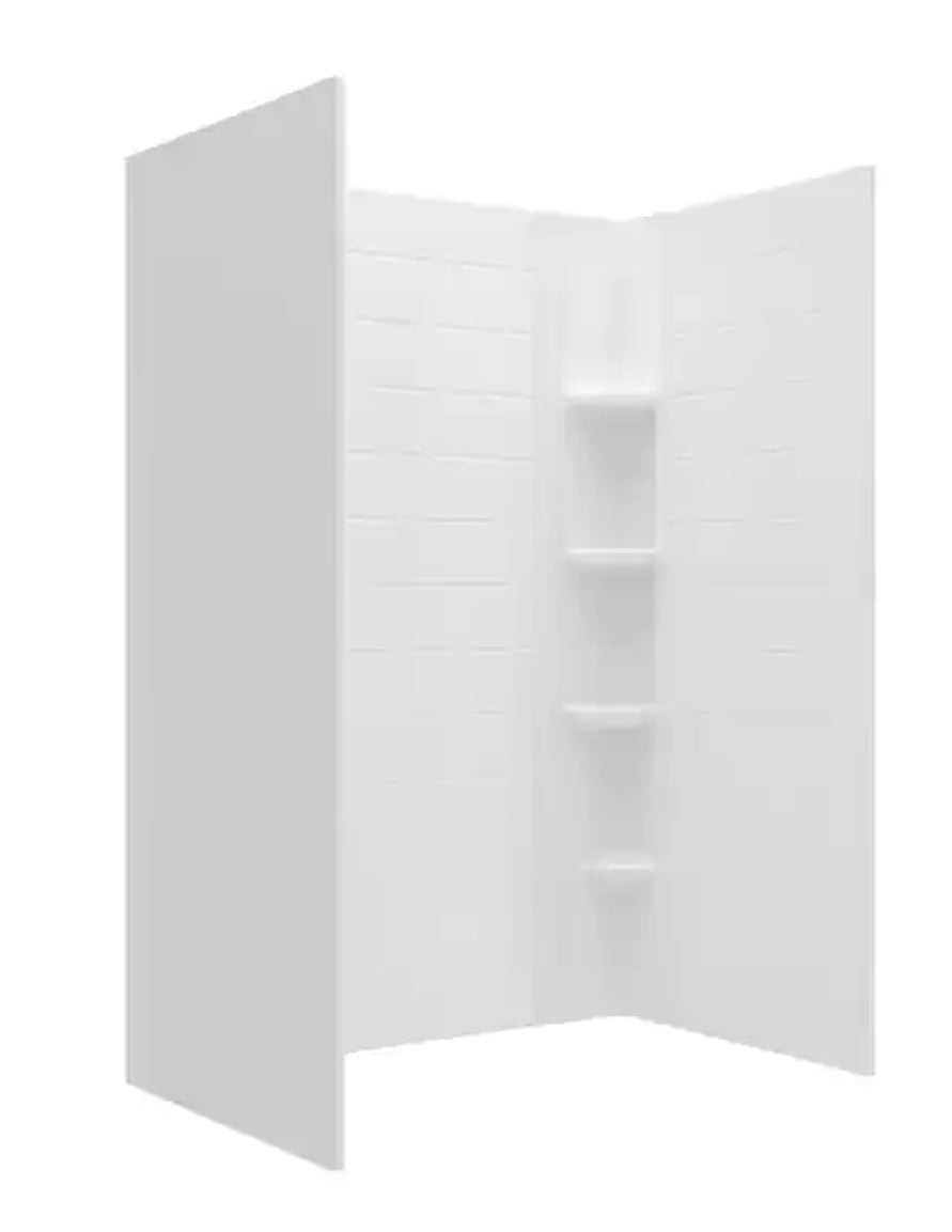 Ovation Curve 48 in. L x 30 in. W x 72 in. H Alcove Shower Kit with Shower Wall and Shower Pan in Artic White