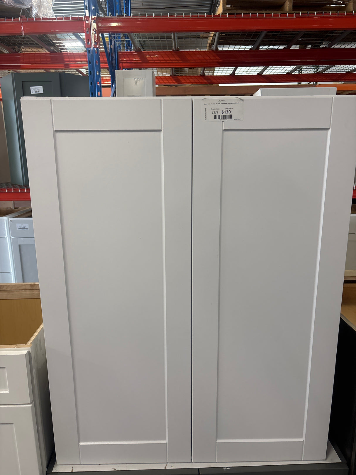 Shaker 33 in. W x 12 in. D x 42 in. H Assembled Wall Cabinet in Satin White