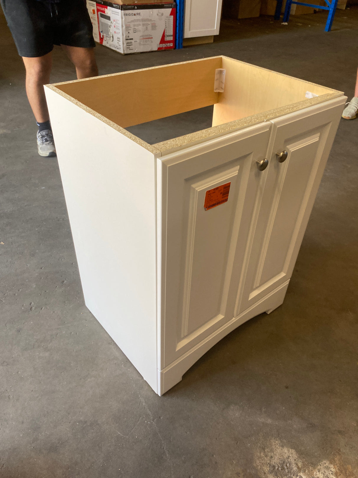 25 in. Single Sink White Bath Vanity without Top (Assembled)