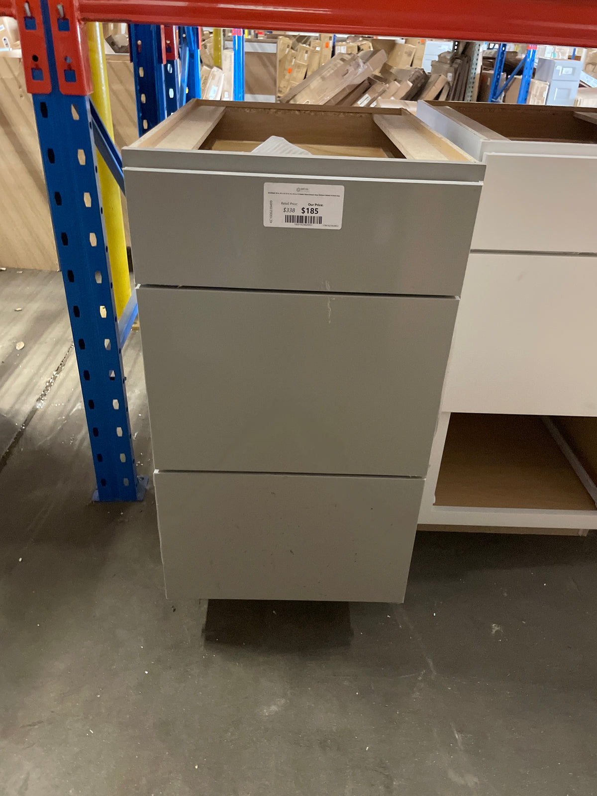 Westfield 18 in. W x 23.75 in. D x 35 in. H Shaker Stock Drawer Base Kitchen Cabinet in Dusk Gray