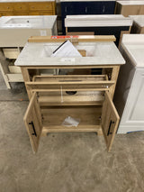 Doveton 30 in. W x 19 in. D x 34.50 in. H Freestanding Vanity in Weathered Tan with White Engineered Stone Top