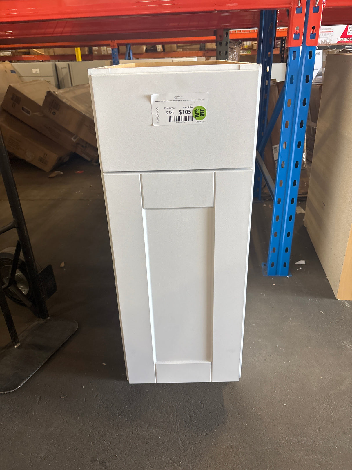 Shaker Satin White Stock Assembled Base Kitchen Cabinet with Ball-Bearing Drawer Glides (12 in. x 34.5 in. x 24 in.)