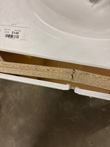 Everdean 25 in. W x 19 in. D x 34 in. H Single Sink Freestanding Bath Vanity in White with White Cultured Marble Top