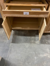 Hampton 36 in. W x 24 in. D x 34.5 in. H Assembled Base Kitchen Cabinet in Natural Hickory with Drawer Glides
