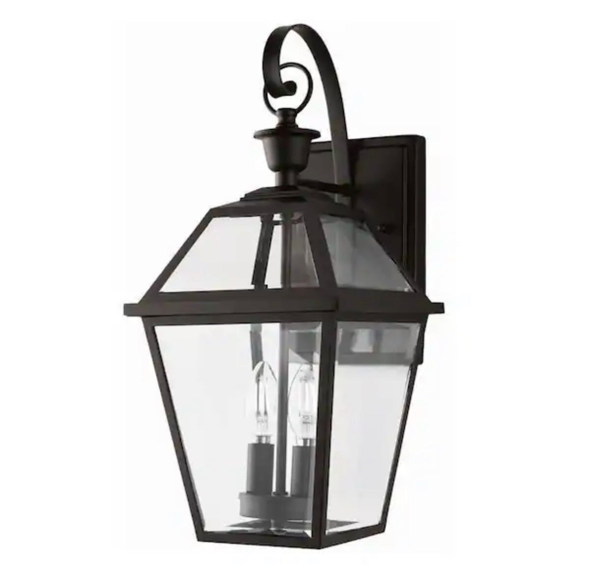 Glenneyre 20.25 in. 2-Light Espresso Bronze Hardwired Outdoor Wall Light Lantern Sconce with Clear Glass (1-Pack)