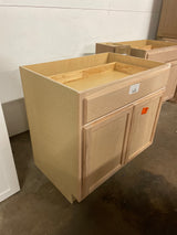 36 in. W x 24 in. D x 34.5 in. H Assembled Base Kitchen Cabinet in Unfinished with Recessed Panel