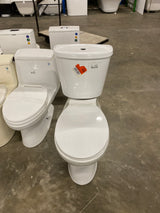 19 in. 2-Piece 1.0/1.6 GPF Rear-Outlet Dual Flush Elongated High Toilet in White (Seat Included)