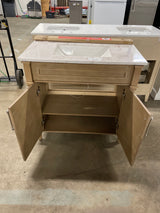 Aberdeen 36 in. x 22 in. D x 34.5 in. H Bath Vanity in Antique Oak with Cultured Stone Top