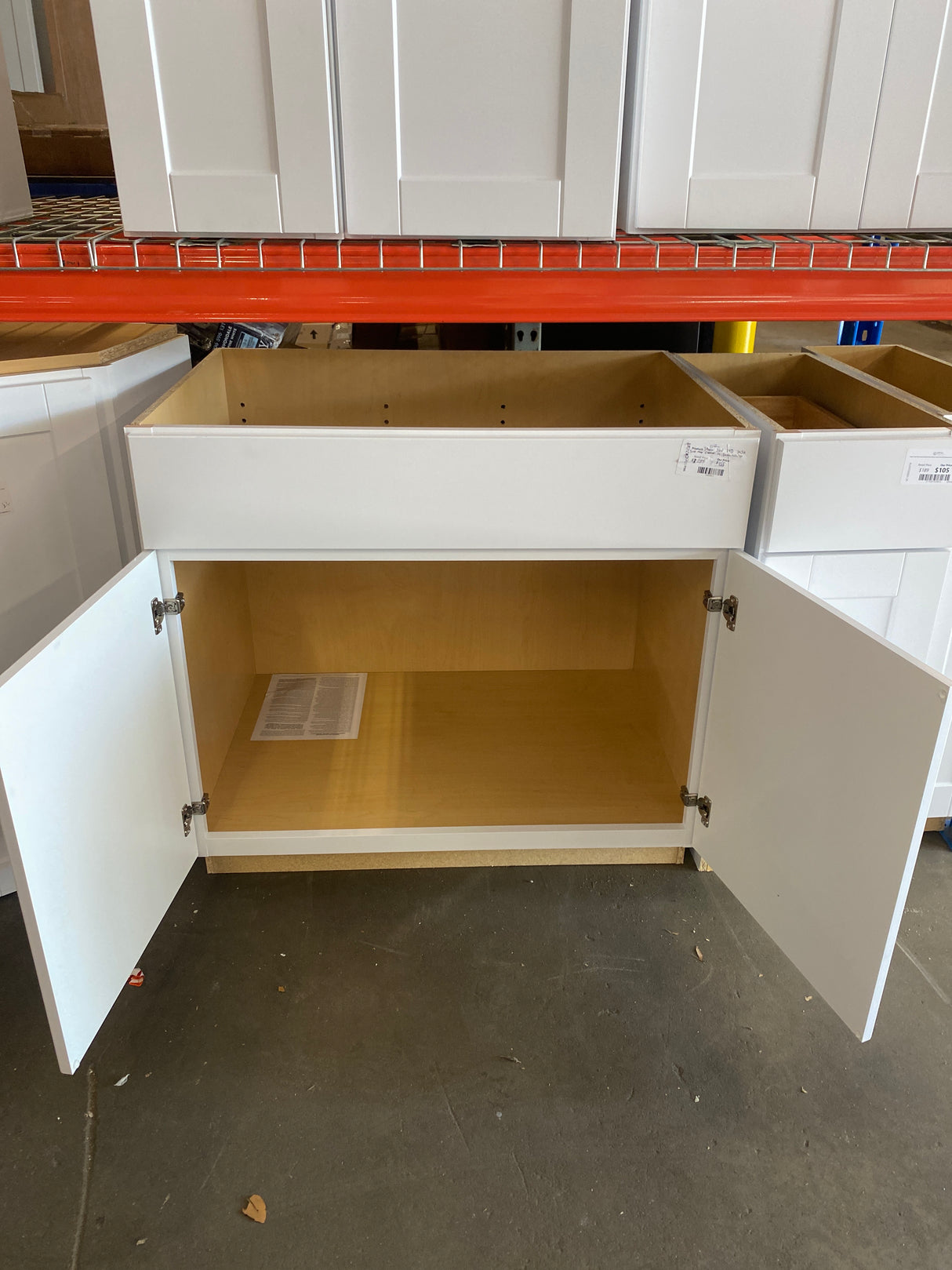 Shaker 36 in. W x 24 in. D x 34.5 in. H Assembled Sink Base Kitchen Cabinet in Satin White