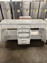 Aberdeen 72 in. W x 22 in. D x 34.5 in. H Bath Vanity in White with Epoxied White Carrara Marble Top