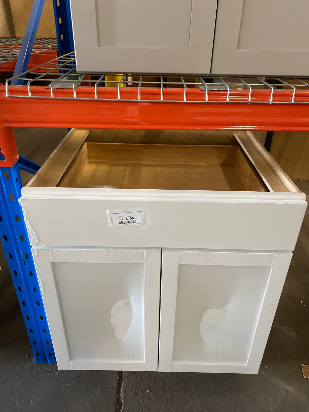 Courtland Shaker Assembled 30 in. x 34.5 in. x 24 in. Stock Base Kitchen Cabinet in Polar White Finish