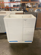 Bannister 31 in. W x 19 in. D x 35 in. H Single Sink Freestanding Bath Vanity in White without Top