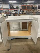 37 in. Single Sink Pearl Gray Bath Vanity with White Cultured Marble Top (Assembled)