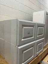 Hampton Satin White Raised Panel Stock Assembled Wall Bridge Kitchen Cabinet (30 in. x 12 in. x 12 in.)