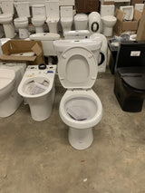 2-piece 1.1 GPF/1.6 GPF Dual Flush Round Toilet in White