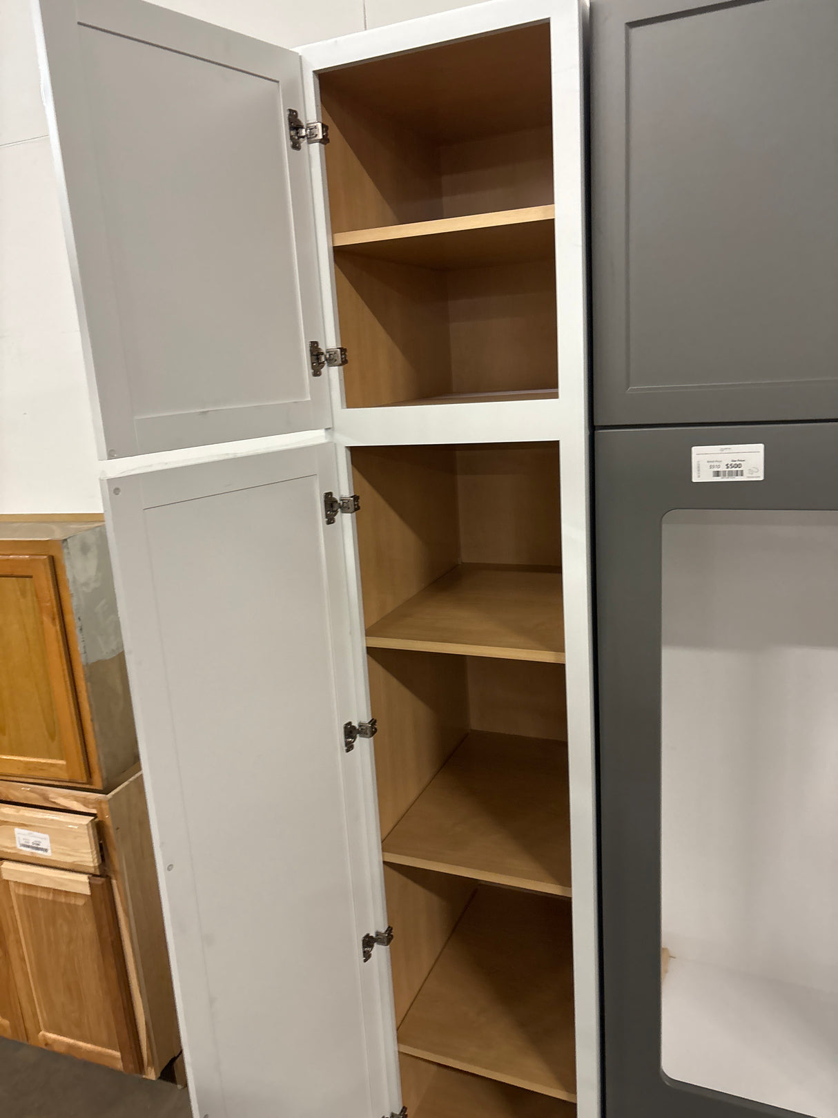 Courtland 18 in. W x 24 in. D x 90 in. H Assembled Shaker Pantry Kitchen Cabinet in Polar White