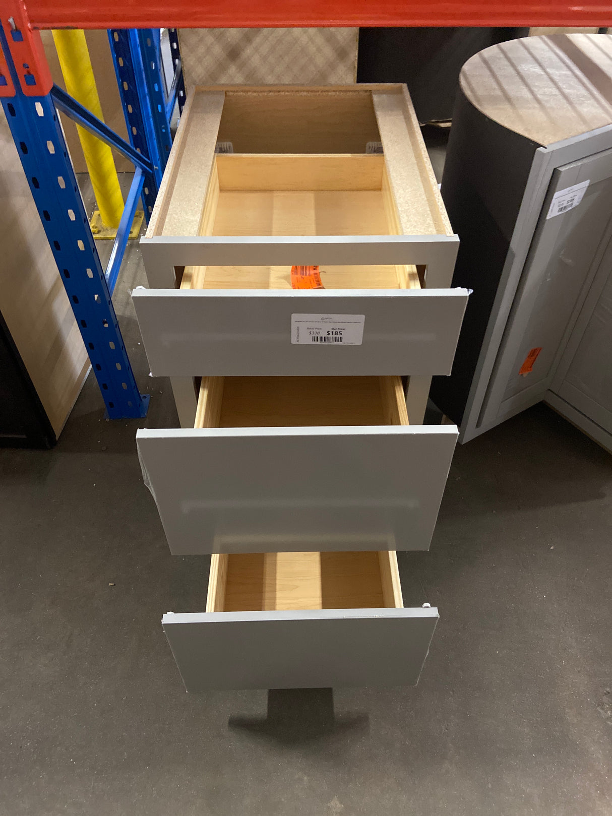 Westfield 18 in. W x 23.75 in. D x 35 in. H Shaker Stock Drawer Base Kitchen Cabinet in Dusk Gray