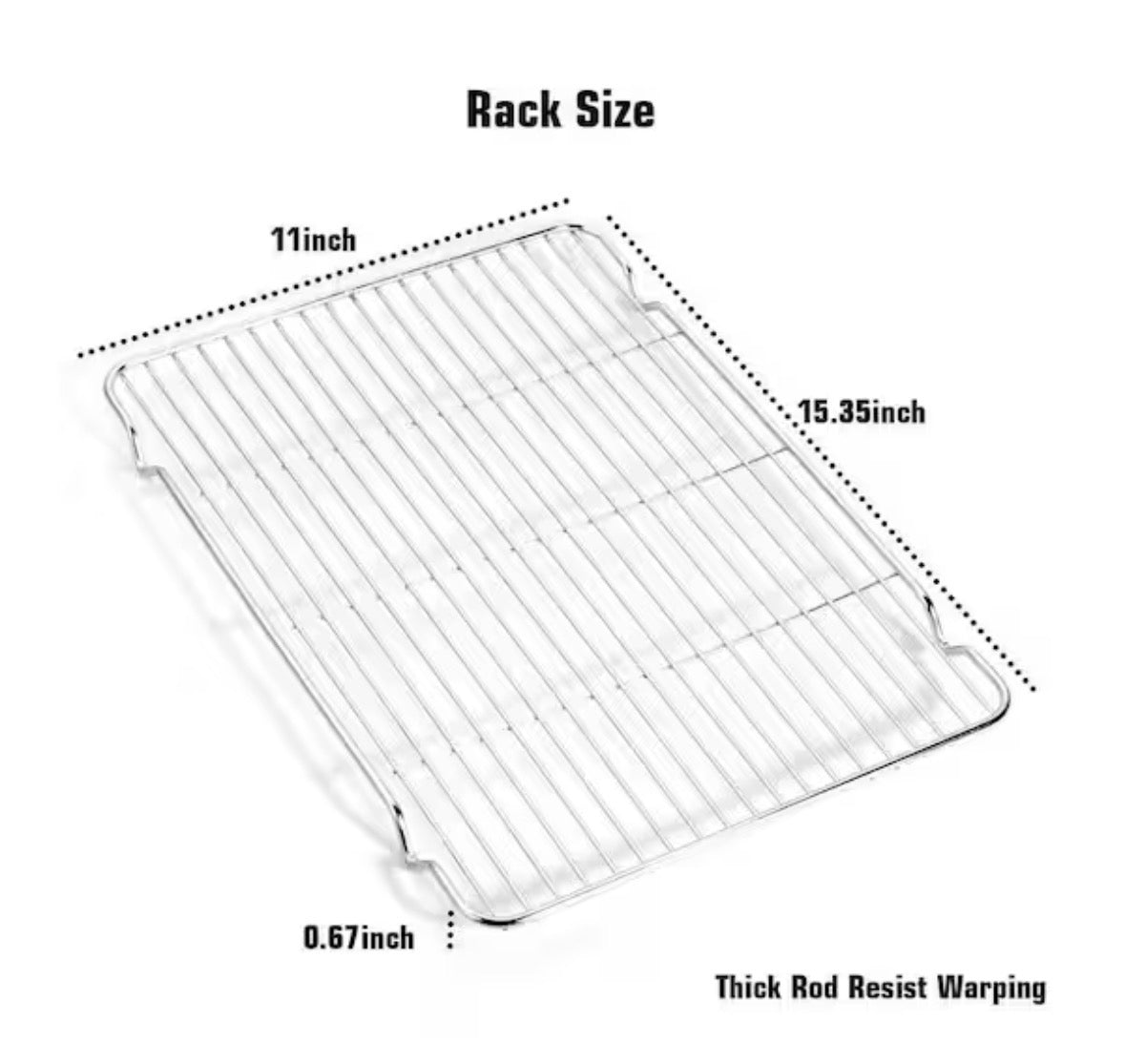 4-Piece Baking Sheets, Cooling Racks Set, Stainless Steel Cookie Pans, Non Toxic Heavy Duty Baking Trays with Racks
