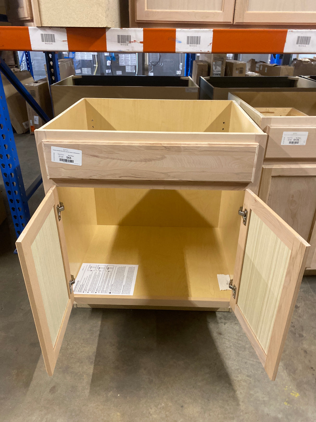 Hampton Assembled 30x34.5x24 in. Sink Base Cabinet in Unfinished Beech