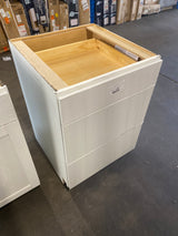 Westfield 24 in. W x 24 in. D x 35 in. H Shaker Stock Drawer Base Kitchen Cabinet in Feather White