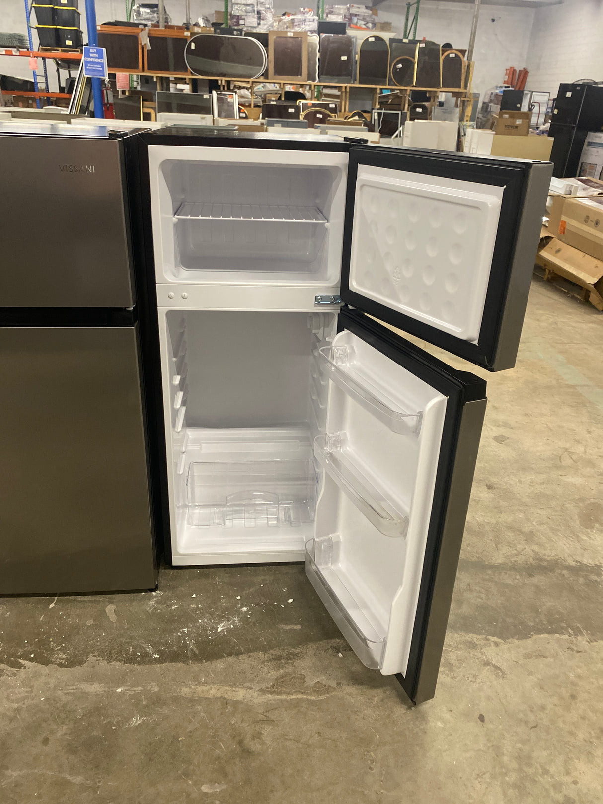4.5 cu. ft. 2-Door Mini Refrigerator in Platinum Steel with Freezer