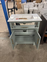 Doveton 30 in. Single Sink Sage Green Bath Vanity with White Engineered Stone Top (Assembled)