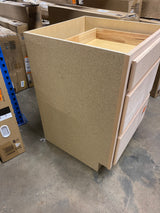 24 in. W x 24 in. D x 34.5 in. H Assembled Drawer Base Kitchen Cabinet in Unfinished with Recessed Panel