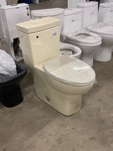 Classe 1-Piece 1.28 GPF Single Flush Elongated Toilet with Front Flush Handle in Bisque Seat Included