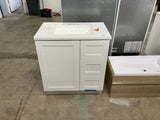 Bannister 31 in. W x 19 in. D x 35 in. H Single Sink Freestanding Bath Vanity in White with White Cultured Marble Top