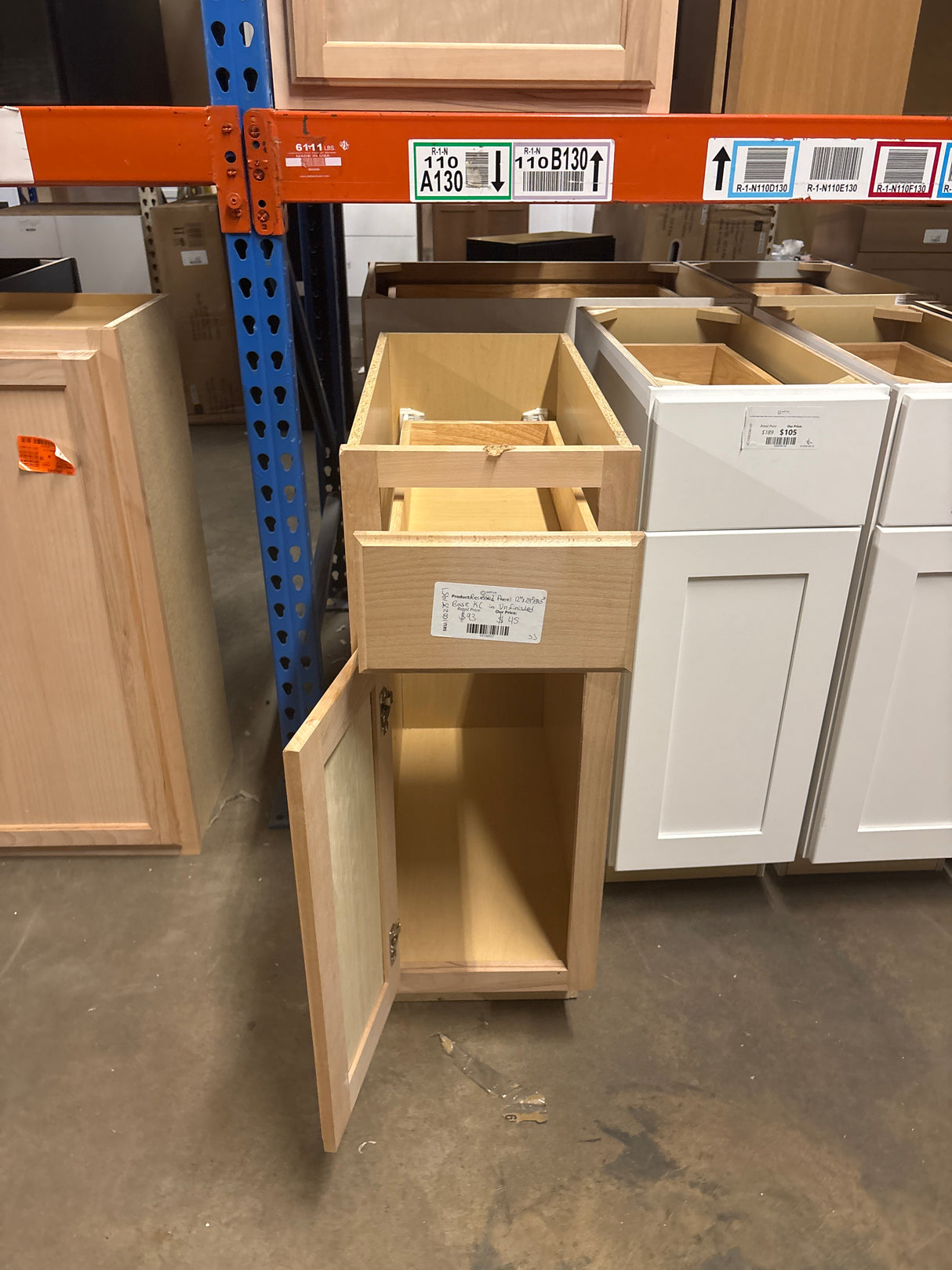 Recessed Panel 12 in. W x 24 in. D x 34.5 in. H Assembled Base Kitchen Cabinet in Unfinished