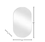 Medium Modern Oval Silver Framed Mirror (22 in. W x 32 in. H)