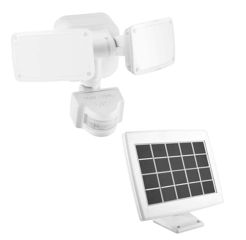 1000 Lumens 180Ã‚Â° White Solar Powered Motion Activated Outdoor Integrated LED Flood Light