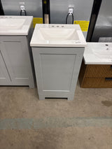 18 in. W x 17 in. D x 33 in. H Single Sink Freestanding Bath Vanity in Pearl Gray with White Cultured Marble Top