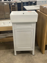 Arvesen 18 in. W x 12 in. D Vanity in Dove Grey with Ceramic Vanity Top in White with White Sink