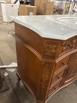 Winslow 45 in. W x 22 in. D x 35 in. H Single Sink Freestanding Bath Vanity in Antique Cherry with White Porcelain Top
