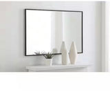 Timeless Home 28 in. W x 42 in. H x Contemporary Metal Framed Rectangle Black Mirror