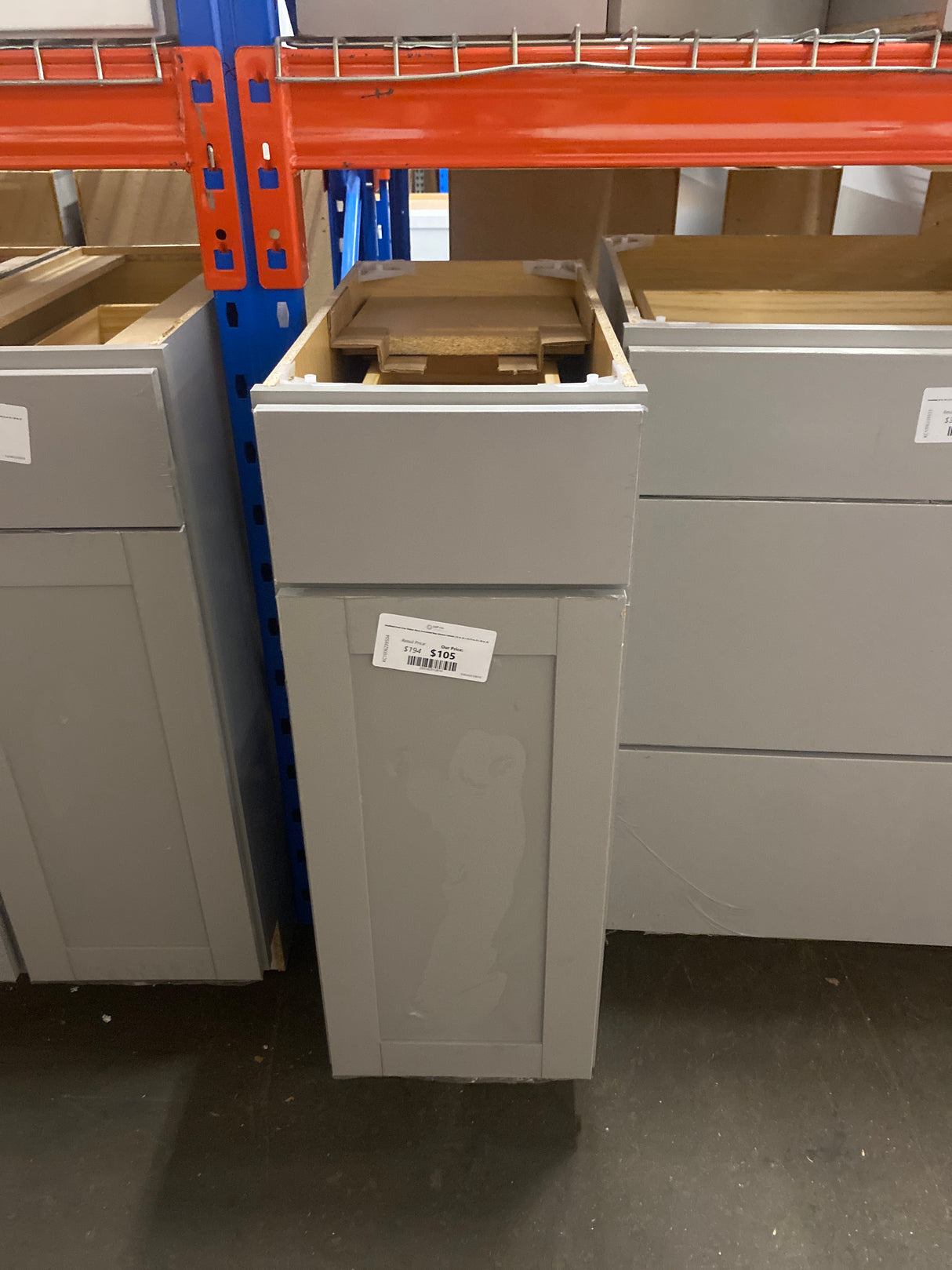 Westfield Dusk Gray Shaker Stock Assembled Base Kitchen Cabinet (12 in. W x 23.75 in. D x 35 in. H)