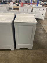 19 in. Single Sink Pearl Gray Bath Vanity with White Cultured Marble Top (Assembled)
