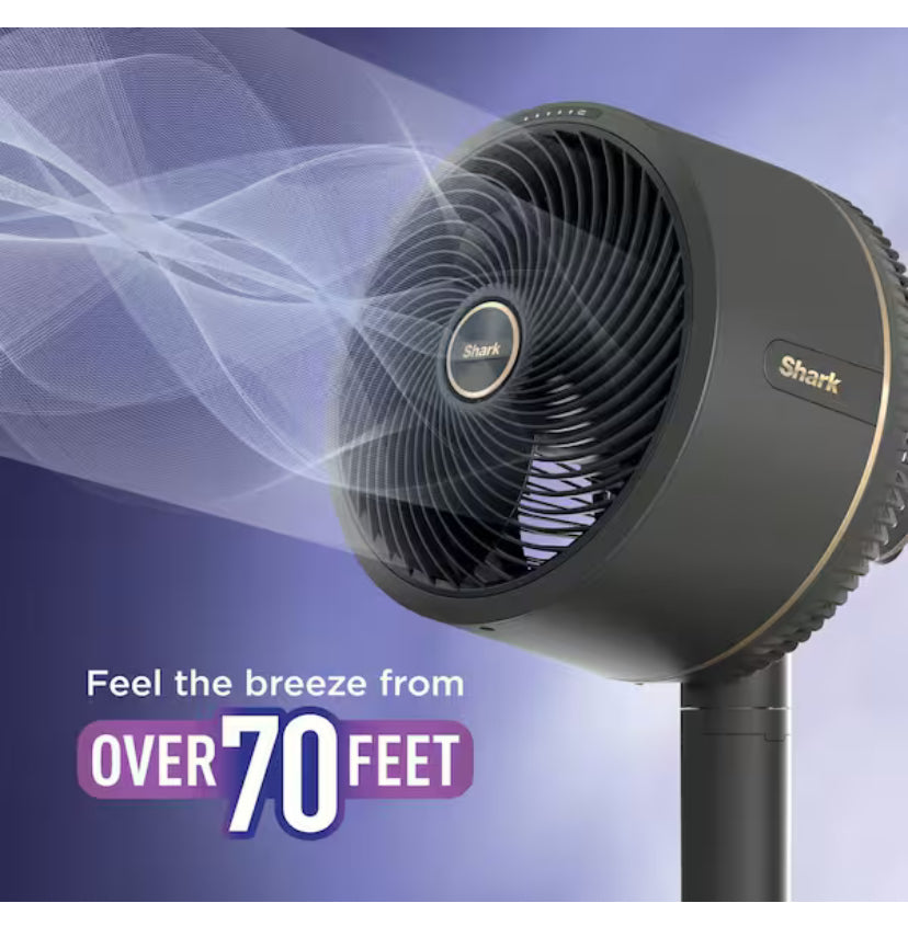 FlexBreeze 13in. Portable 5 Fan Speeds Pedestal Fan in Dark Grey with Up to 24 hours of Cordless Runtime