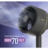 FlexBreeze 13in. Portable 5 Fan Speeds Pedestal Fan in Dark Grey with Up to 24 hours of Cordless Runtime