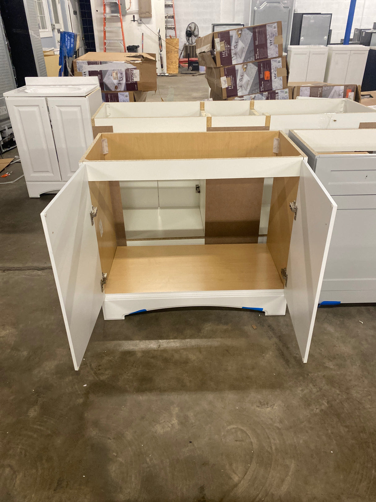 Glacier Bay 36 in. W x 18 in. D x 34 in. H Single Sink Freestanding Bath Vanity in White without Top