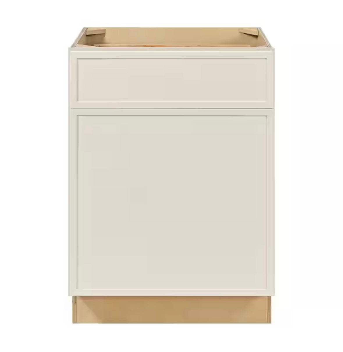 Leyton 24 in. W x 24 in. D x 34.5 in. H Ready to Assemble Plywood Slim Shaker Base Kitchen Cabinet in Antique White