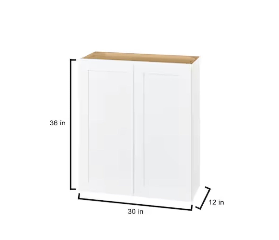 Avondale Shaker Alpine White Ready to Assemble Plywood 30 in Wall Kitchen Cabinet (30 in W x 36 in H x 12 in D)