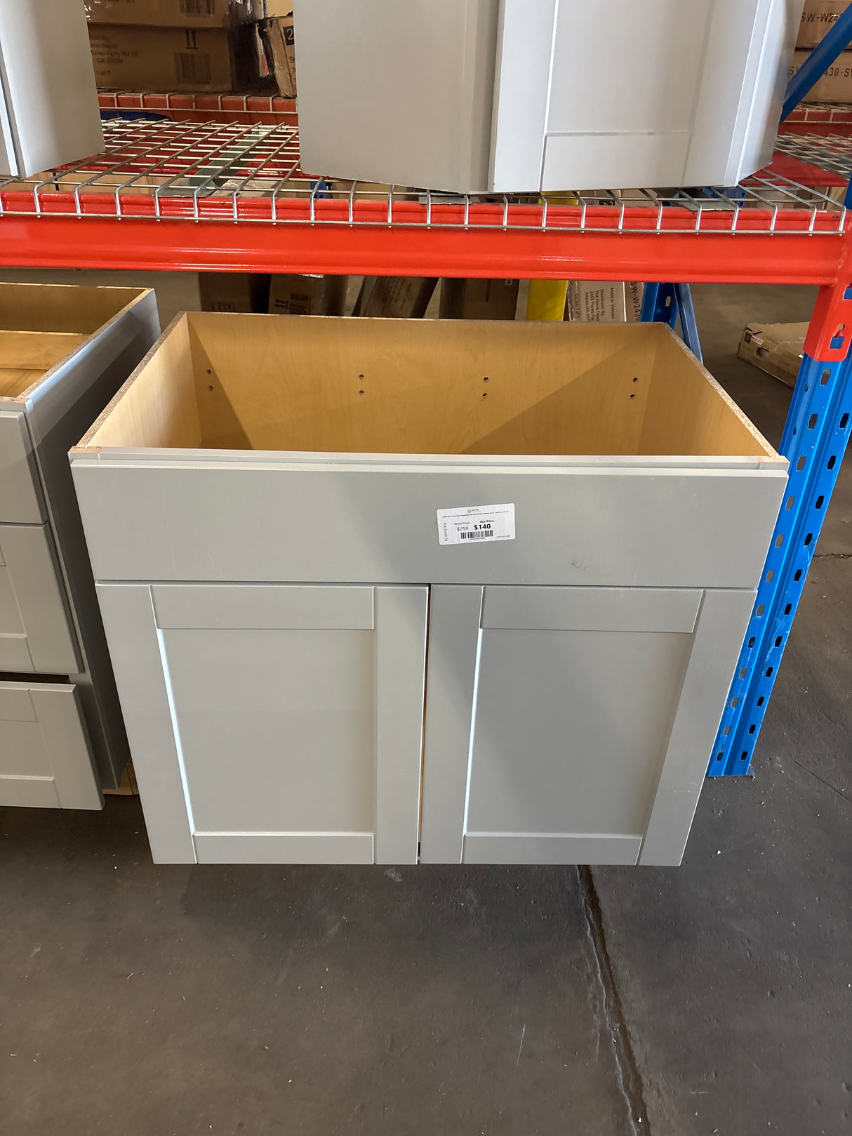 Shaker Dove Gray Stock Assembled Sink Base Kitchen Cabinet (36 in. x 34.5 in. x 24 in.)