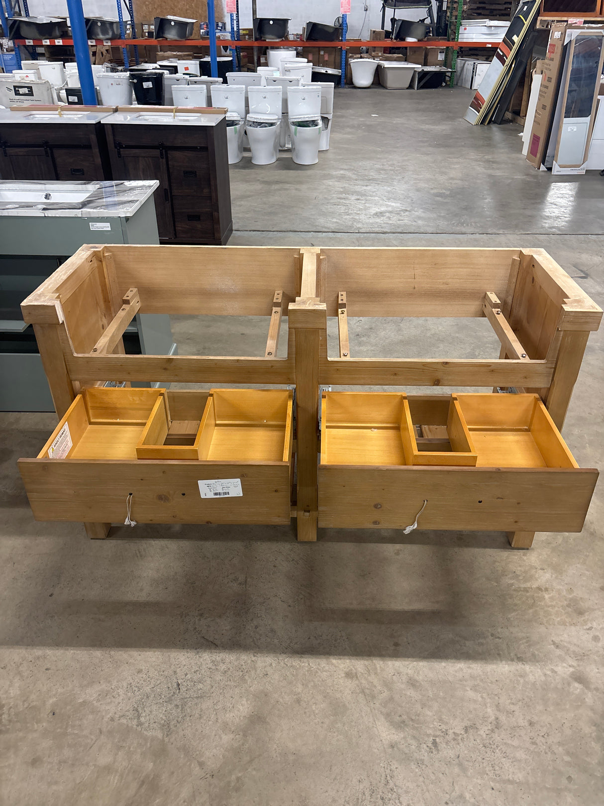 Marina 60 in. W x 20.5 in. D x 34.50 in. H Bath Vanity in Brown without Top