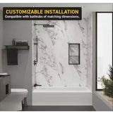 60 in. L x 36 in. W x 84 in H Glue-Up Alcove Solid Composite Stone 4-Piece Shower Wall Set in Italian Ice