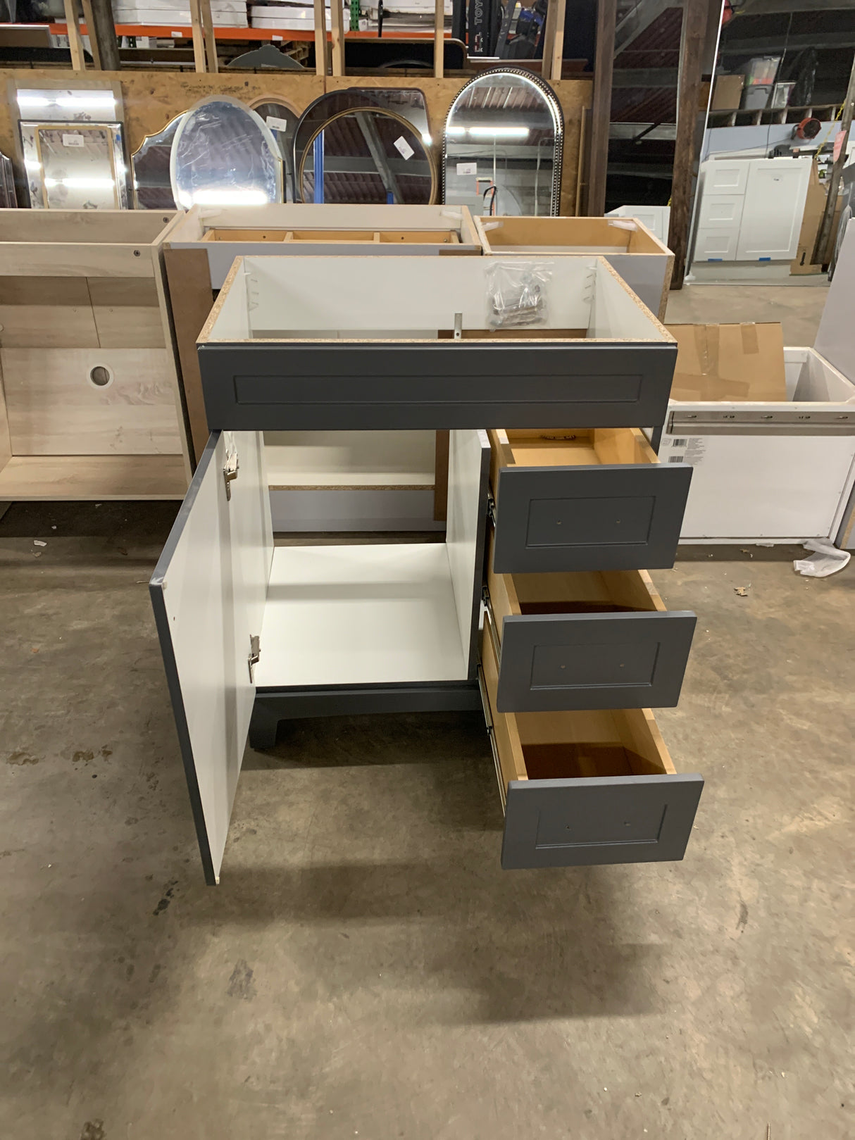 Thornbriar 30 in. W x 22 in. D x 34 in. H Bath Vanity Cabinet without Top in Cement