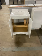 Everdean 25 in. W x 19 in. D x 34 in. H Single Sink Freestanding Bath Vanity in White with White Cultured Marble Top