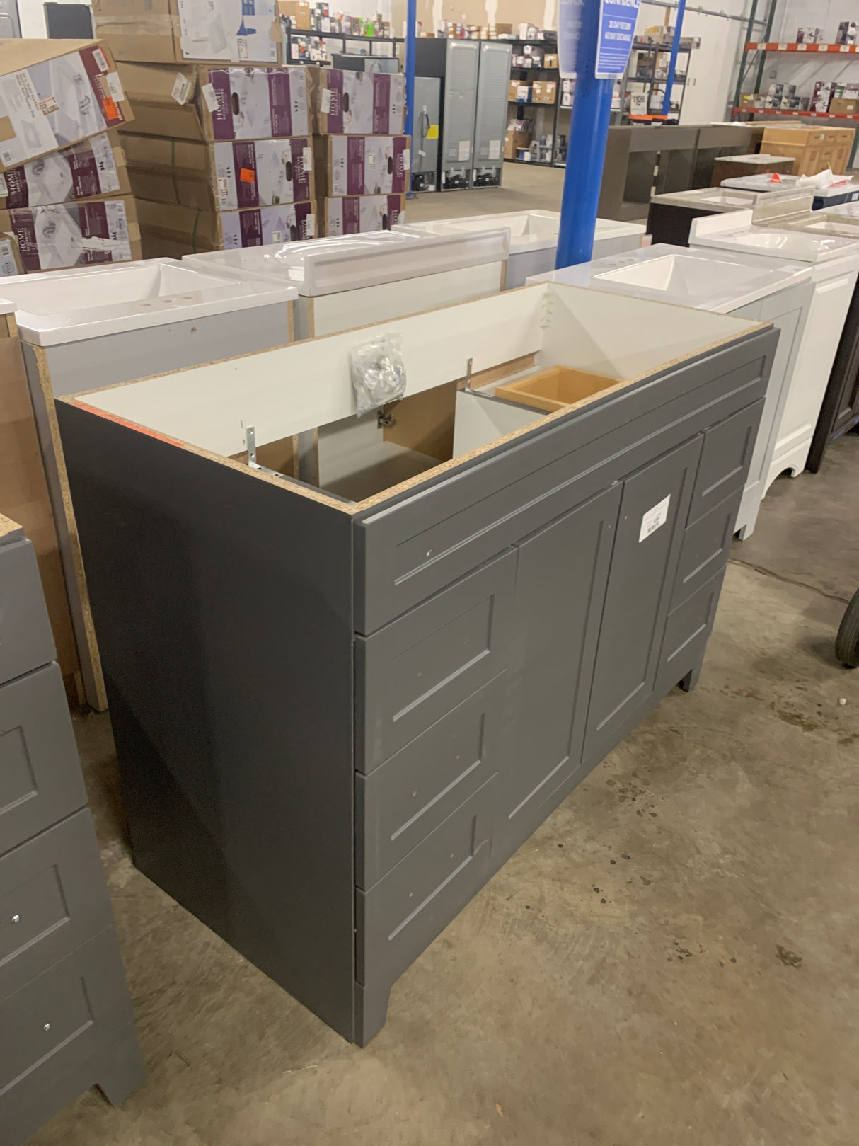 Thornbriar 48 in. W x 22 in. D x 34 in. H Bath Vanity Cabinet without Top in Cement