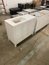 Korra 42 in. Single Sink Freestanding White Bath Vanity with White Engineered Stone Top (Assembled)